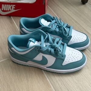Nike Turquoise and White Low-Top Sneakers